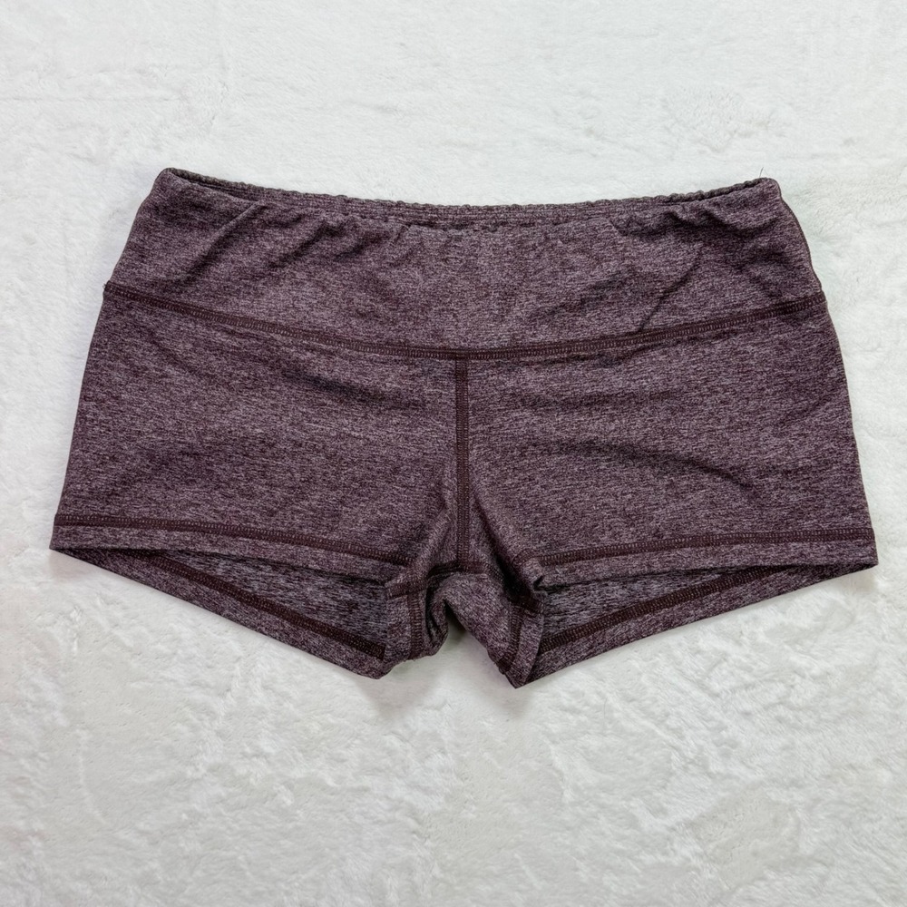 Fleo Heathered Plum Purple Athletic Booty Shorts Size Large
